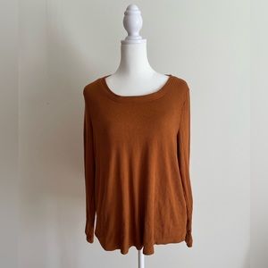 Loft Outlet Ribbed Long Sleeve Shirt - Large Petite